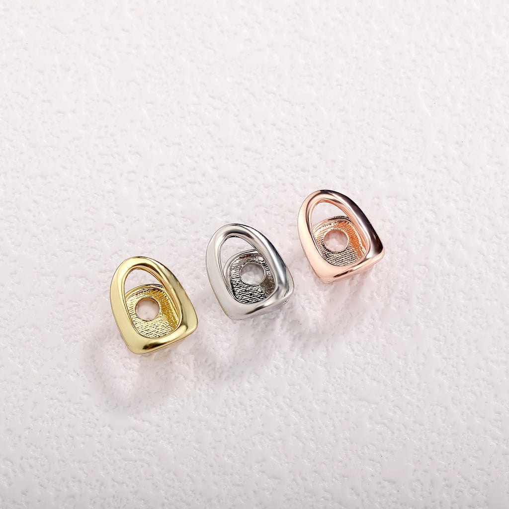 TOPGRILLZ Hip Hop Single Hollow Teeth Caps For Women Men Braces Simple Glossy Tooth Grills Jewelry Cosplay Dental Grillz