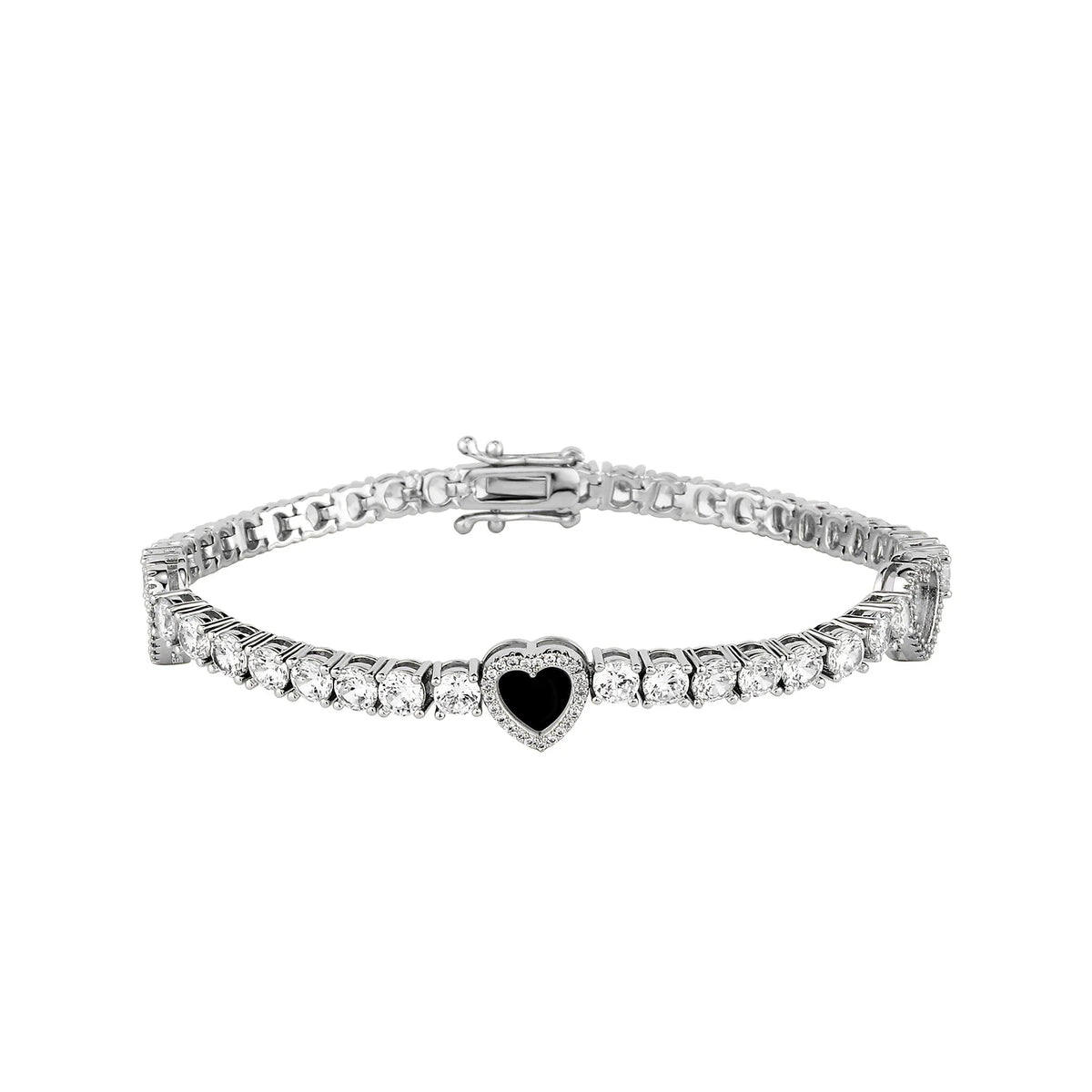TOPGRILLZ Iced Out Lucky Clover/Heart 4mm Tennis Bracelets Full Cubic Zirconia Flower Bracelet For Women Men Hiphop Jewelry
