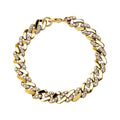 TOPGRILLZ 6MM/8MM Cuban Chain Necklace With Gold Plated Waterproof Iced Out Czechic Stone Hip Hop Fashion Jewelry For Men Women