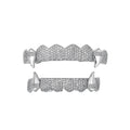 TOPGRILLZ Iced Out 5A+ CZ Teeth Set 8 Top& 8 Bottom Mouth Gold Silver Color Tooth Caps Removable Dental Grills For Halloween
