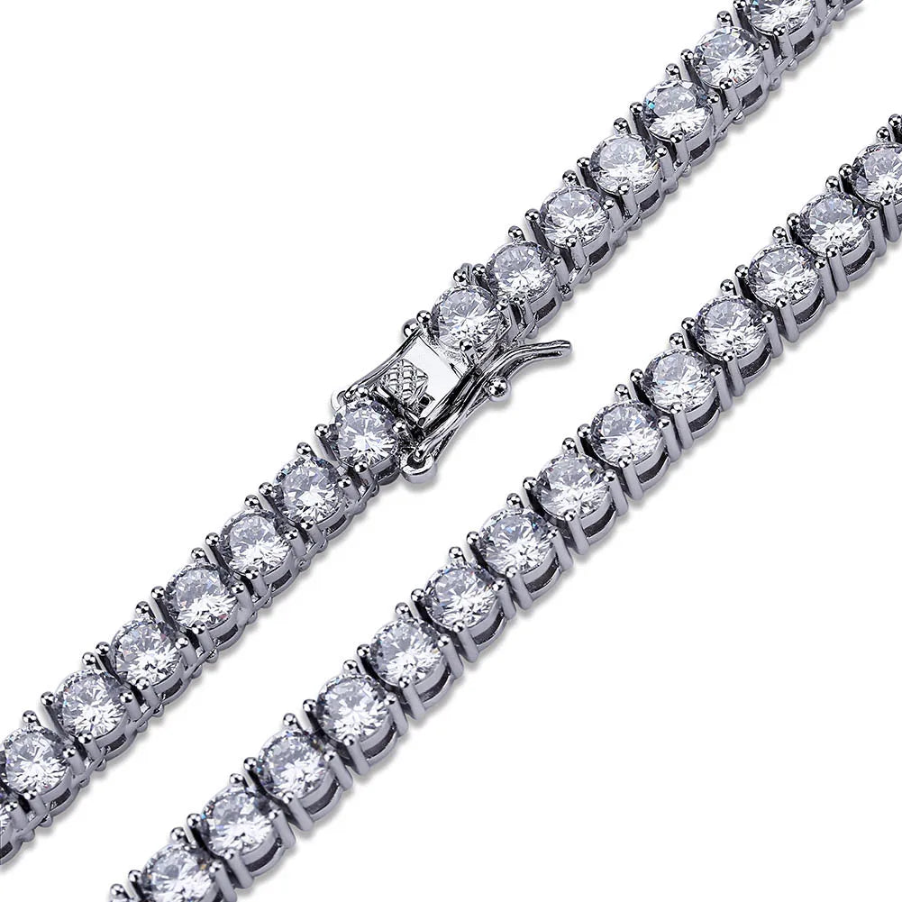 TOPGRILLZ 3/4/5MM Classic Tennis Chain Waterproof Copper Iced Out Micro Pave Cubic Zirconia Hip Hop Fashion Jewelry Women Gift