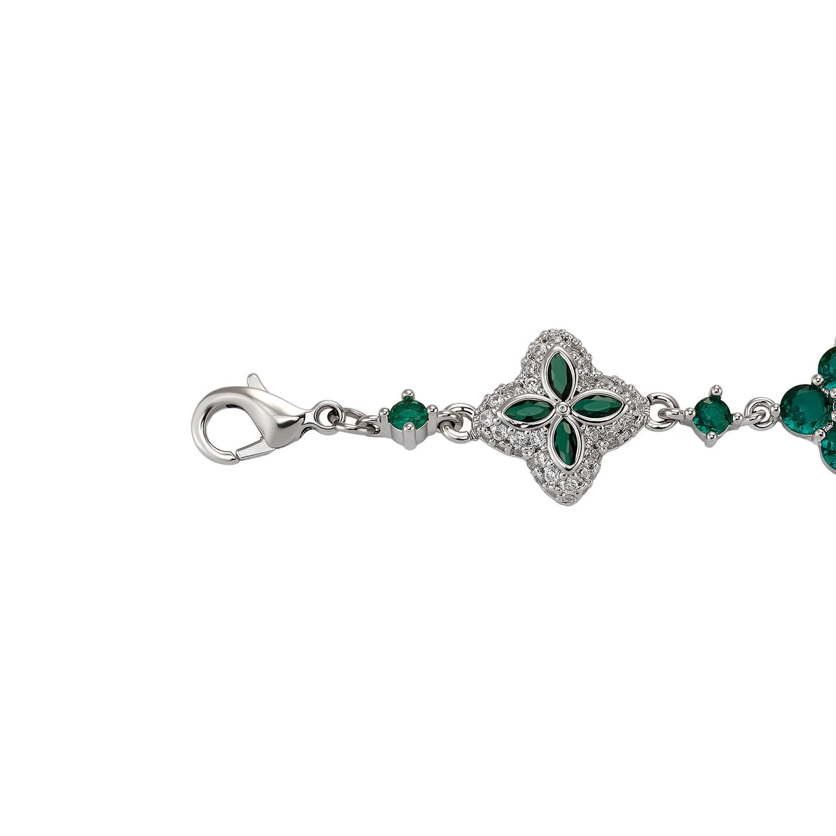 TOPGRILLZ Iced Out Classic Brass Bracelet Ladies Adjustable Four Leaf Clover Chain Bracelet With 5A+ Cubic Zirconia For Party