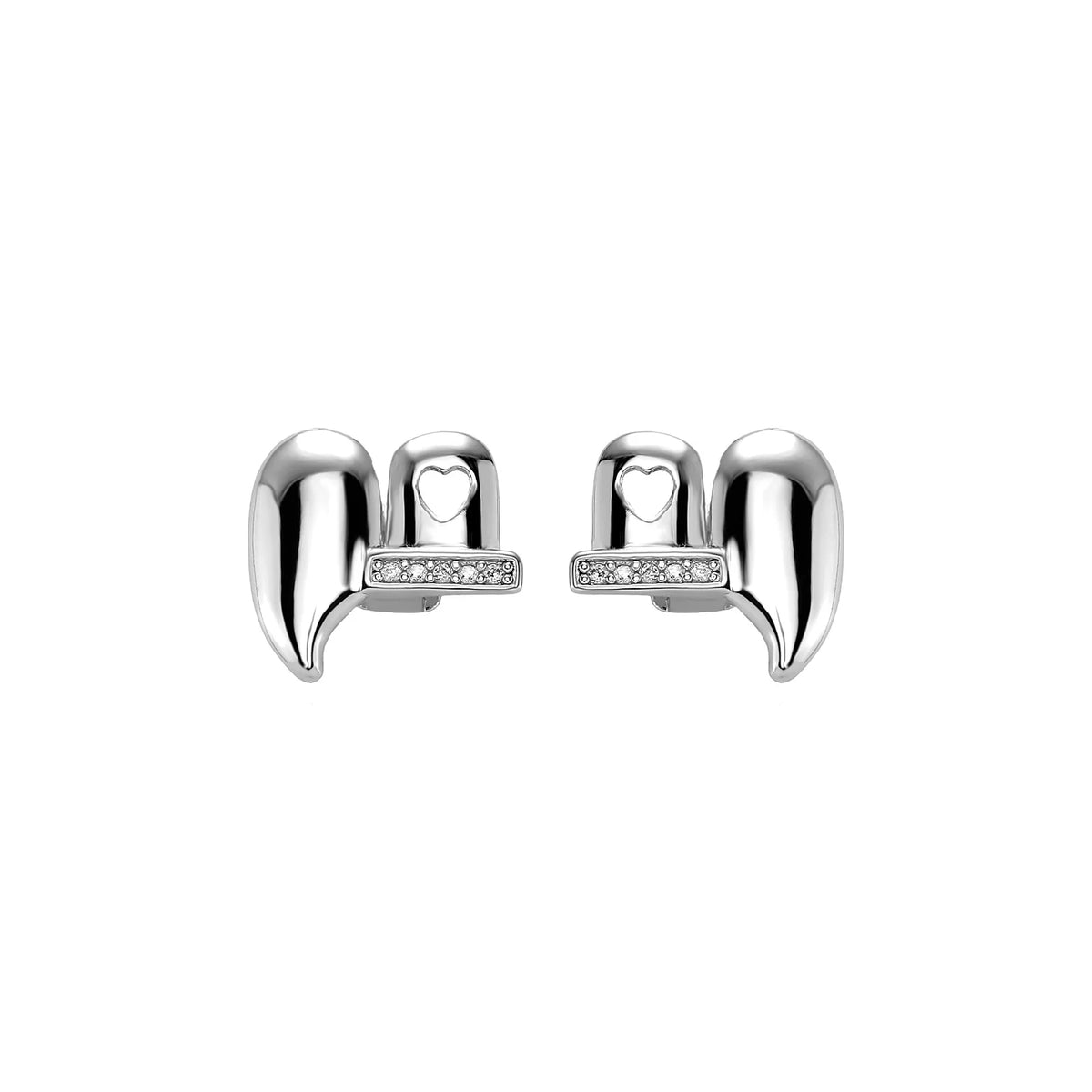 TOPGRILLZ Iced Out DIY Removable Zircon Tooth Socket Horizontal Bar Tooth Grills Fangs For Women Men Halloween Dental Grillz