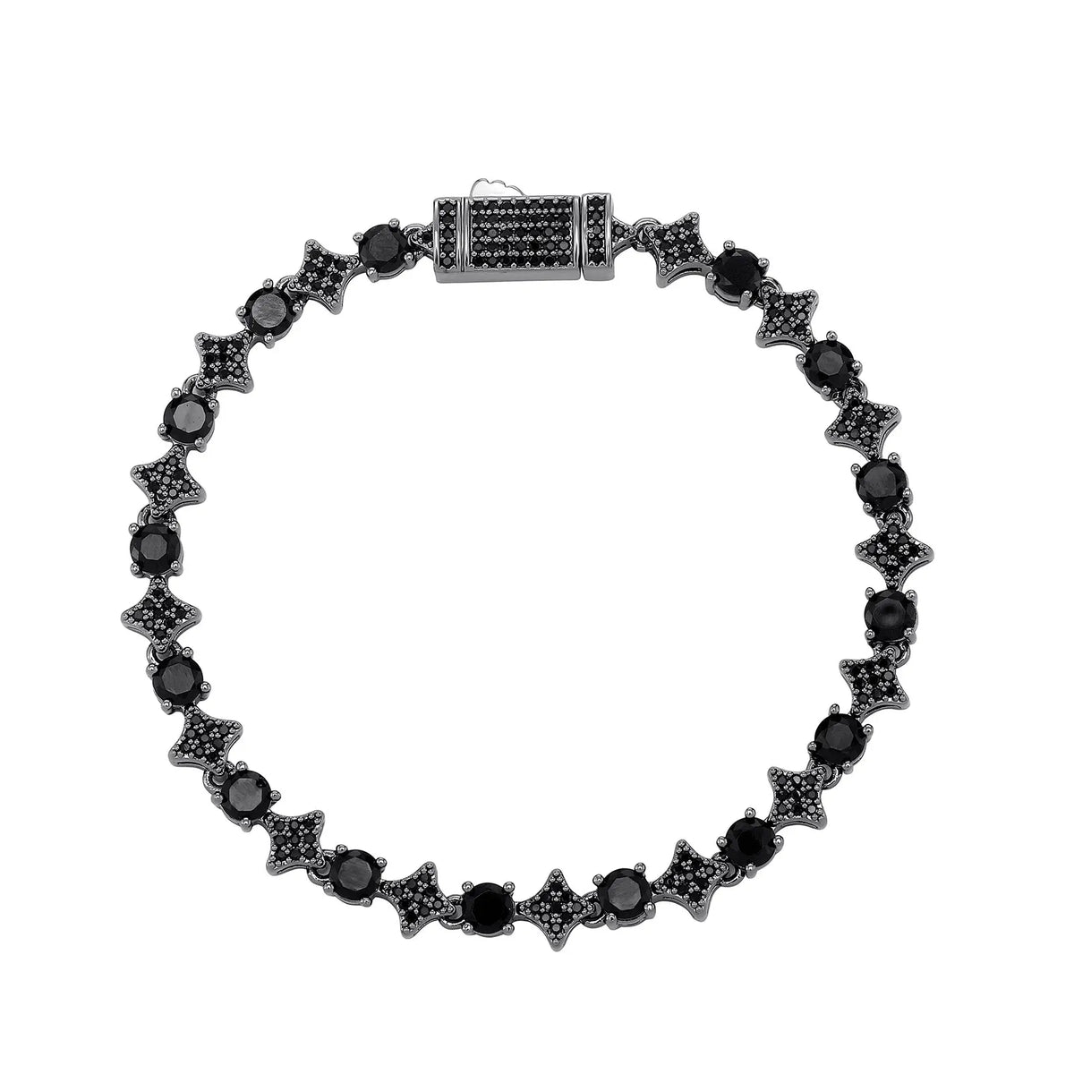 TOPGRILLZ 6MM Sparkling Star Tennis Chain Colorful Round Gemstone Design Bracelet 5A+ Cubic Zircon Luxury Jewelry For Men Women