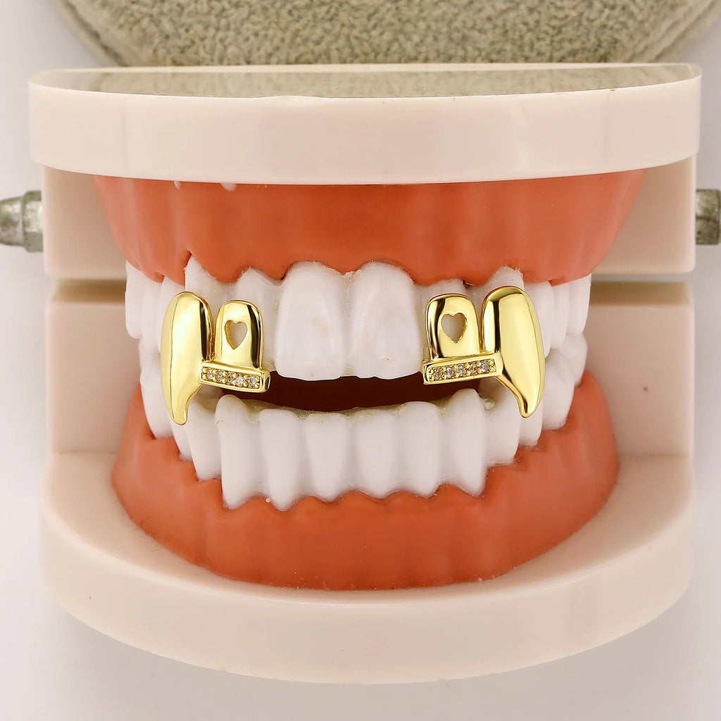 TOPGRILLZ Iced Out DIY Removable Zircon Tooth Socket Horizontal Bar Tooth Grills Fangs For Women Men Halloween Dental Grillz