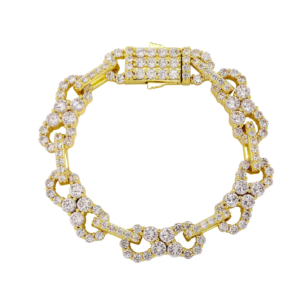 TOPGRILLZ 10mm Iced Out Infinite CZ Stones Chain Bracelet For Men's Fashion Gold Silver Color 8 Characters Rapper Charm Jewelry