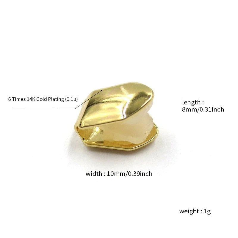 TOPGRILLZ 4 Colors Custom Fit HipHop Single Tooth Top Bottom Dental Grill Teeth Caps For Cosplay Halloween Gift
