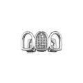 TOPGRILLZ Hip Hop CZ Teeth Grillz For Men Women Gold Silver Color 3 Tooth Grills Cap Dental Grill Punk Rapper Teeth Caps