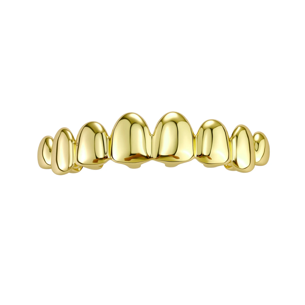 TOPGRILLZ 8 Top 8 Bottom Grillz Set No Stone Mirror Polished Realistic Teeth Outline Hip Hop Decorative Tooth Jewelry Men Women