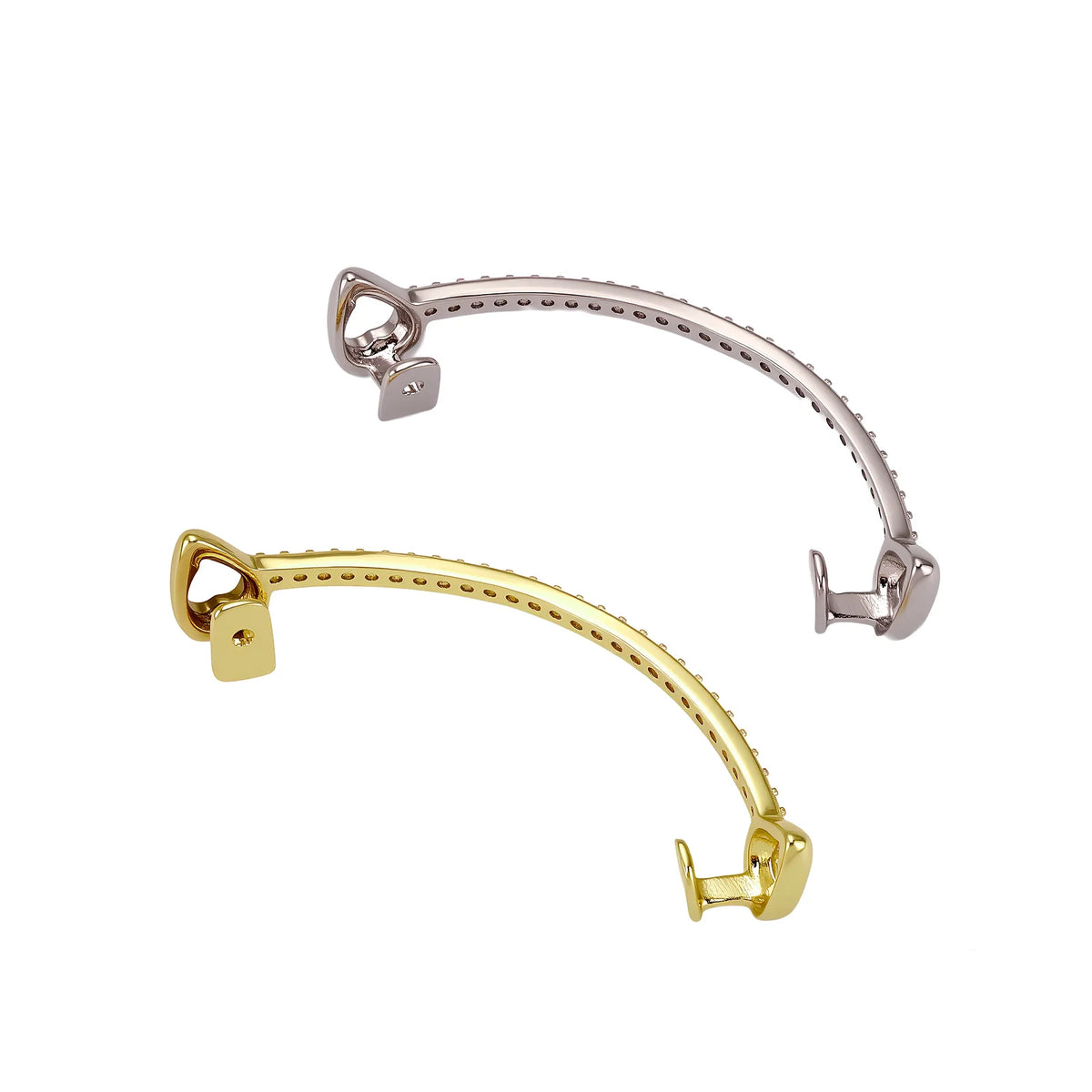 TOPGRILLZ Hip Hop Rapper Accessories Bar Grillz Set Gold Plated Copper Iced Out Top&Bottom Tooth Grills For Men&Women