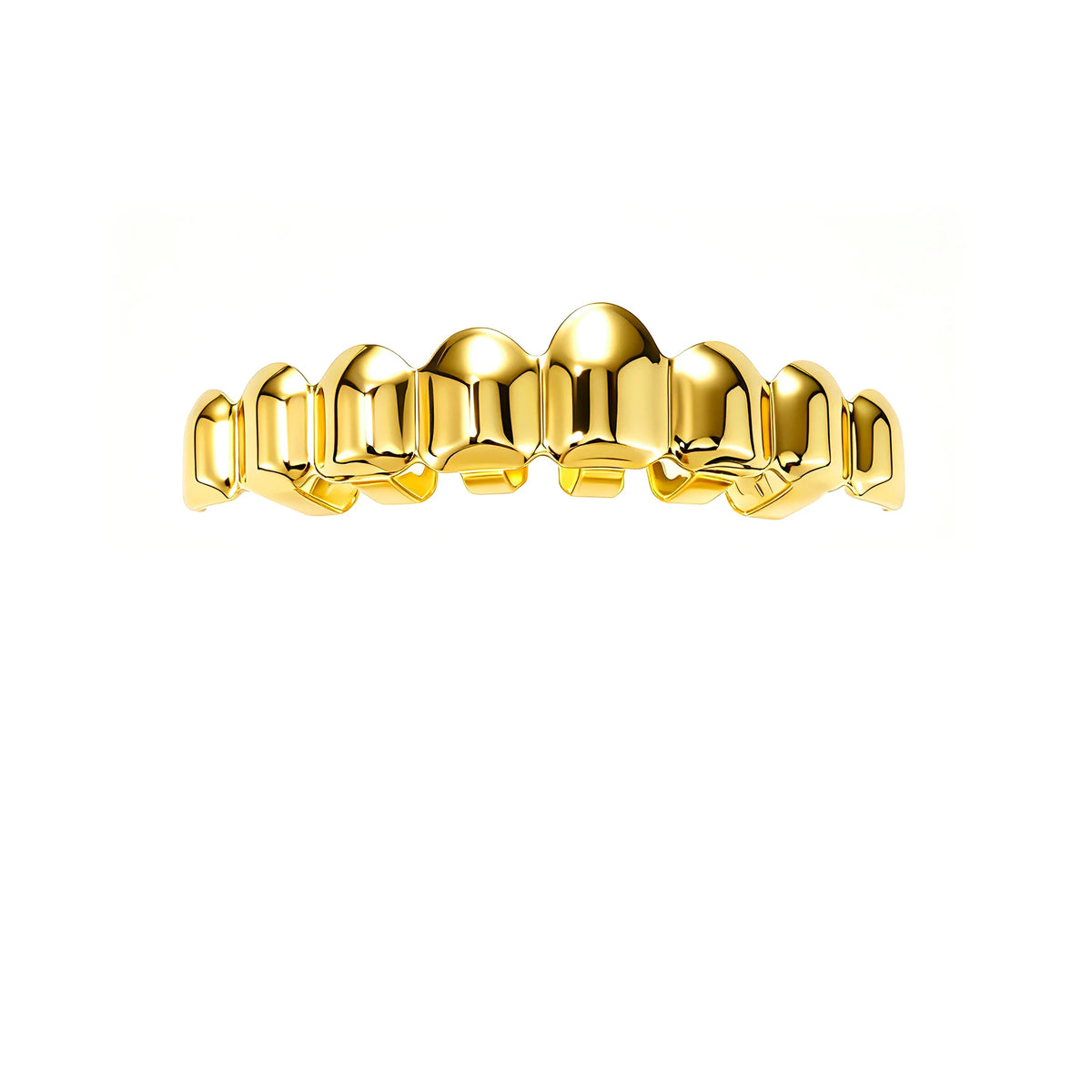 TOPGRILLZ 2Pcs Hip Hop Grillz Set No Stone Solid Mirror Top Bottom 10 Teeth Grills Classic Jewelry Men Women
