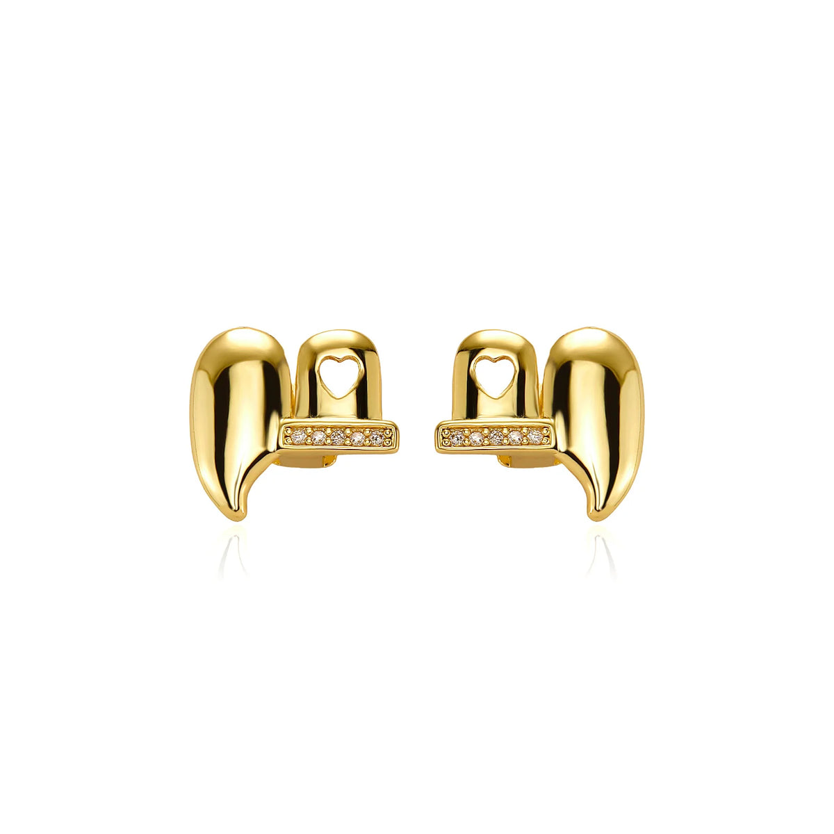 TOPGRILLZ Iced Out DIY Removable Zircon Tooth Socket Horizontal Bar Tooth Grills Fangs For Women Men Halloween Dental Grillz