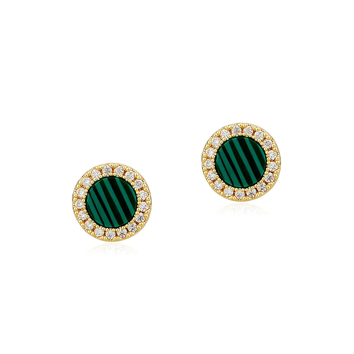 TOPGRILLZ Natural Stone Earrings Crystal Quartzs 10mm Round Gem Stud Iced Out Ear Jewelry For Men Women Wholesale