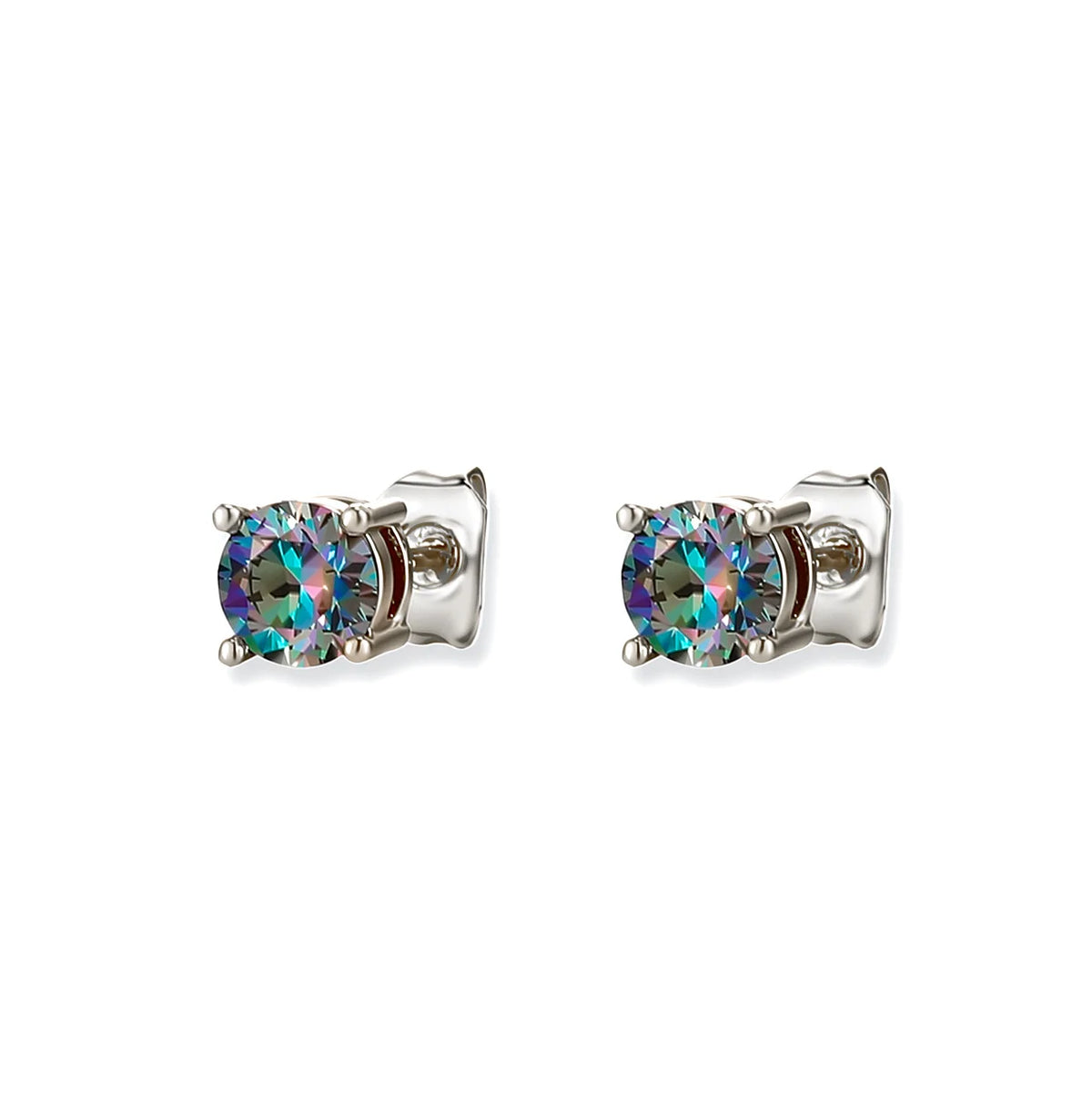 TOPGRILLZ Moissanite Stud Copper Earrings 3-8mm 925 Silver Needle GRA Certificate 4 Prong D Color Bling Jewelry Gift Men Women