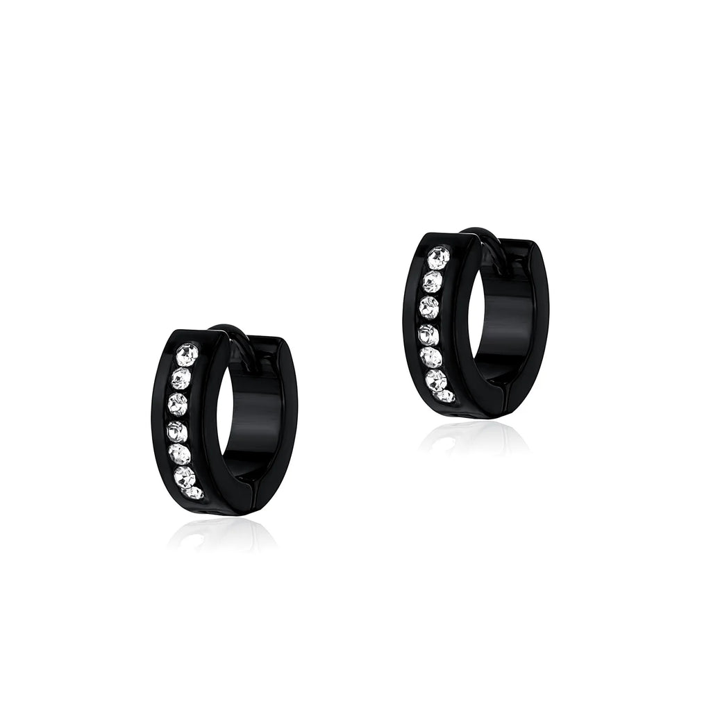 TOPGRILLZ 1 Pair Fashion Round Cubic Zircon Stainless Steel Earrings Small Huggie Earring Pendientes Body Jewelry