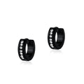 TOPGRILLZ 1 Pair Fashion Round Cubic Zircon Stainless Steel Earrings Small Huggie Earring Pendientes Body Jewelry