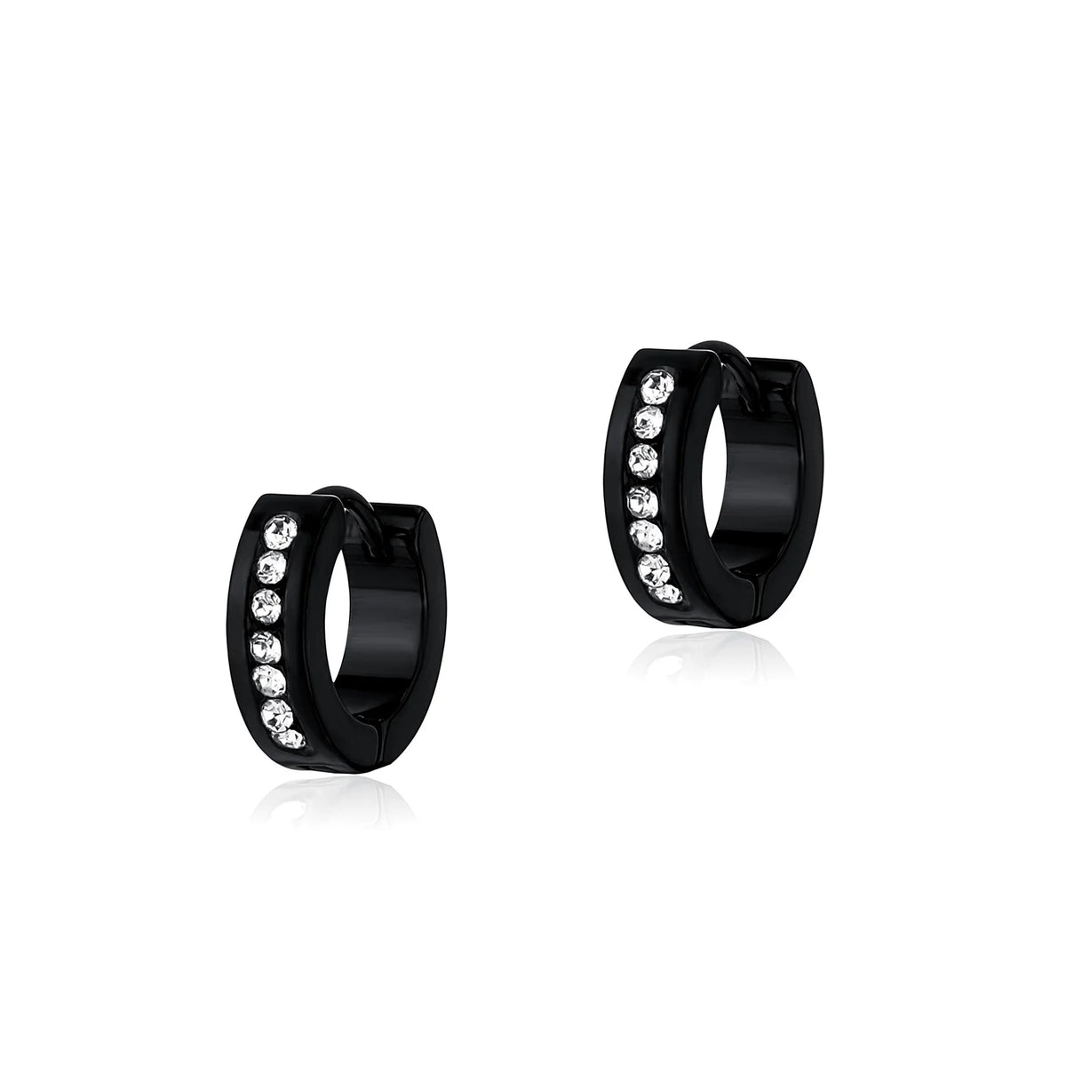 TOPGRILLZ 1 Pair Fashion Round Cubic Zircon Stainless Steel Earrings Small Huggie Earring Pendientes Body Jewelry