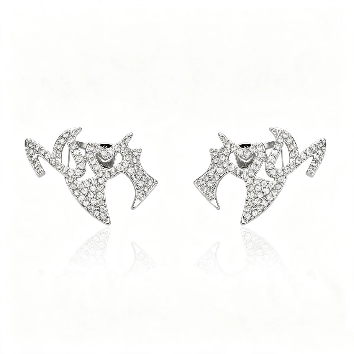 TOPGRILLZ Helloween Gothic Spike Iced Out Grillz Set Double Tooth Full CZ Paved Y2K Hip Hop Vampire Fang Teeth Jewelry Men Women