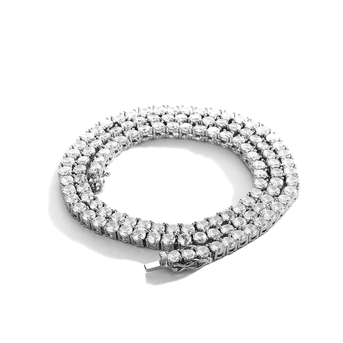 TOPGRILLZ 3mm-10mm Iced Out Bling AAA Zircon 1 Row Tennis Chain Necklace Men Hip Hop Jewelry Gold Silver Color Charms