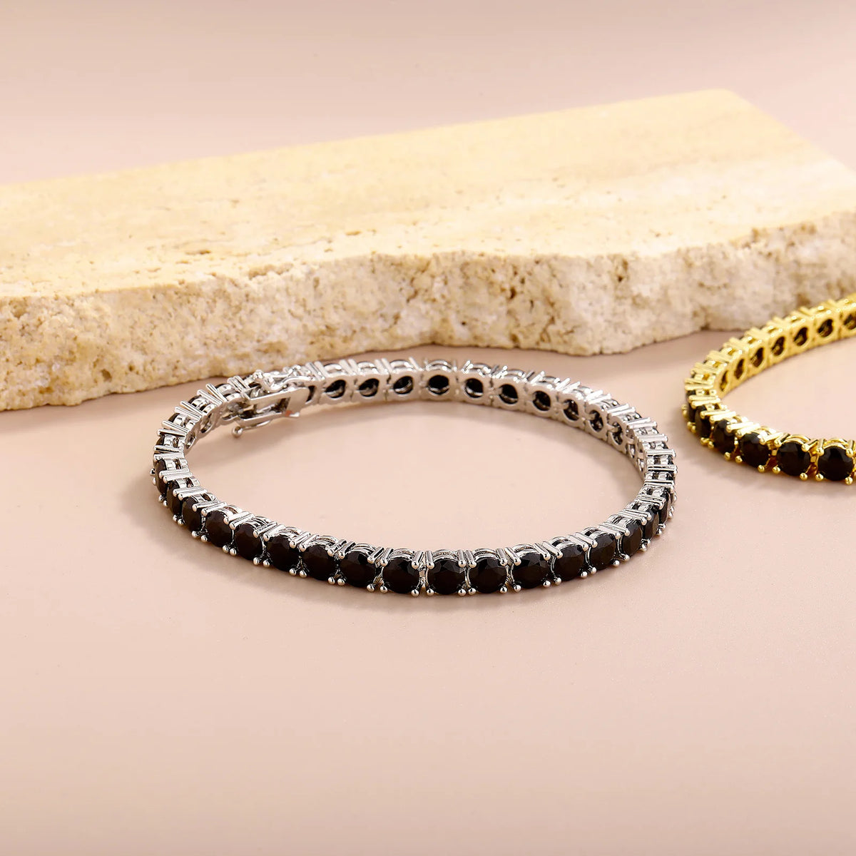 TOPGRILLZ 3MM-5MM Iced Out Black Cubic Zirconia Tennis Chain Bracelet Micro Paved 5A+ CZ Stones Charm Bangle For Men Women Gift