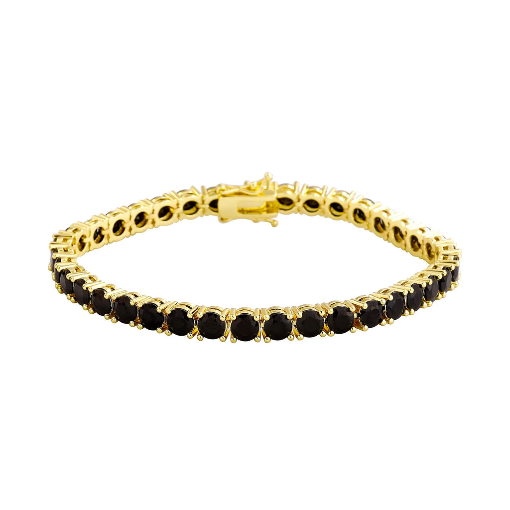 TOPGRILLZ 3MM-5MM Iced Out Black Cubic Zirconia Tennis Chain Bracelet Micro Paved 5A+ CZ Stones Charm Bangle For Men Women Gift