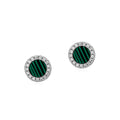 TOPGRILLZ Natural Stone Earrings Crystal Quartzs 10mm Round Gem Stud Iced Out Ear Jewelry For Men Women Wholesale