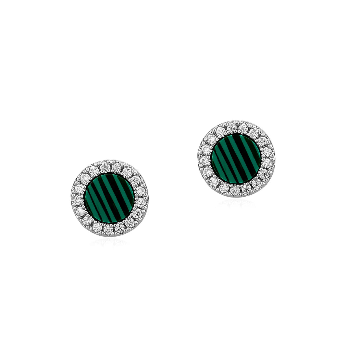 TOPGRILLZ Natural Stone Earrings Crystal Quartzs 10mm Round Gem Stud Iced Out Ear Jewelry For Men Women Wholesale