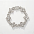 TOPGRILLZ Iced Out 5A+ Cubic Zircon Four Clover Bracelet Micro Paved CZ Stones Floral Inifinity Chain Anklets Luxury Jewelry