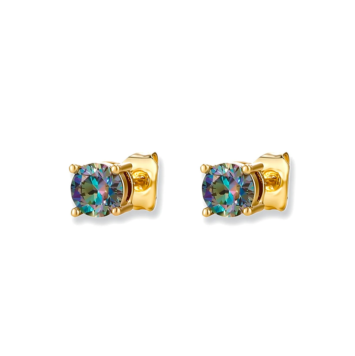 TOPGRILLZ Moissanite Stud Copper Earrings 3-8mm 925 Silver Needle GRA Certificate 4 Prong D Color Bling Jewelry Gift Men Women