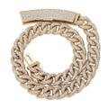 TOPGRILLZ 13mm Heavy Duty Full CZ Miami Cuban Chain Necklace Long Box Clasp Iced Out Silver Plated Bling Hip Hop Men Women