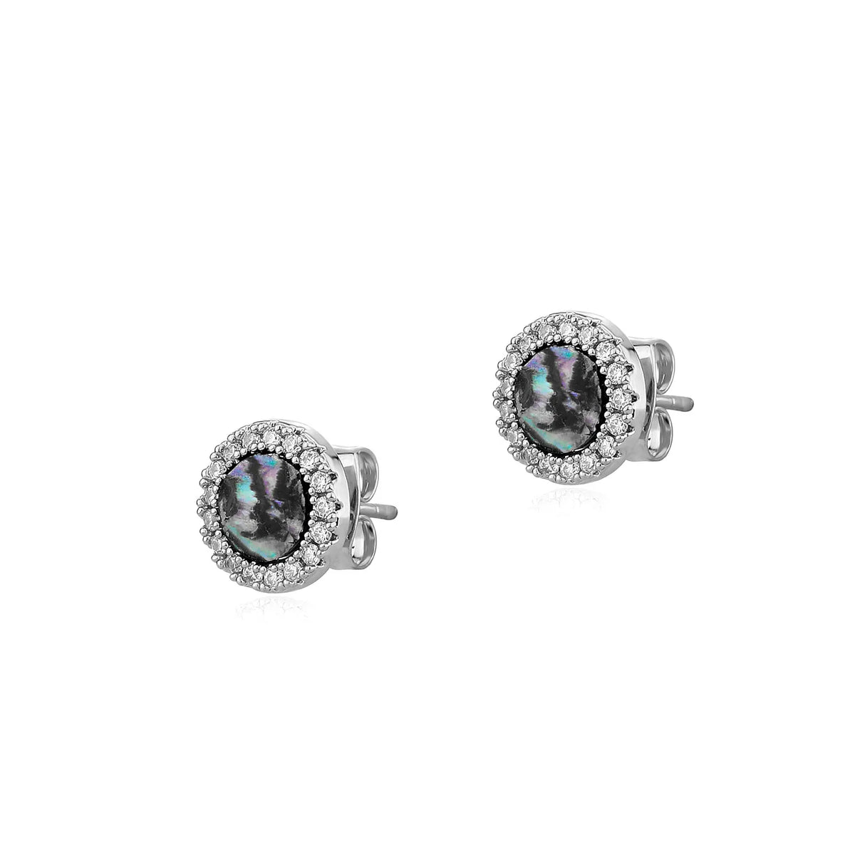 TOPGRILLZ Natural Stone Earrings Crystal Quartzs 10mm Round Gem Stud Iced Out Ear Jewelry For Men Women Wholesale
