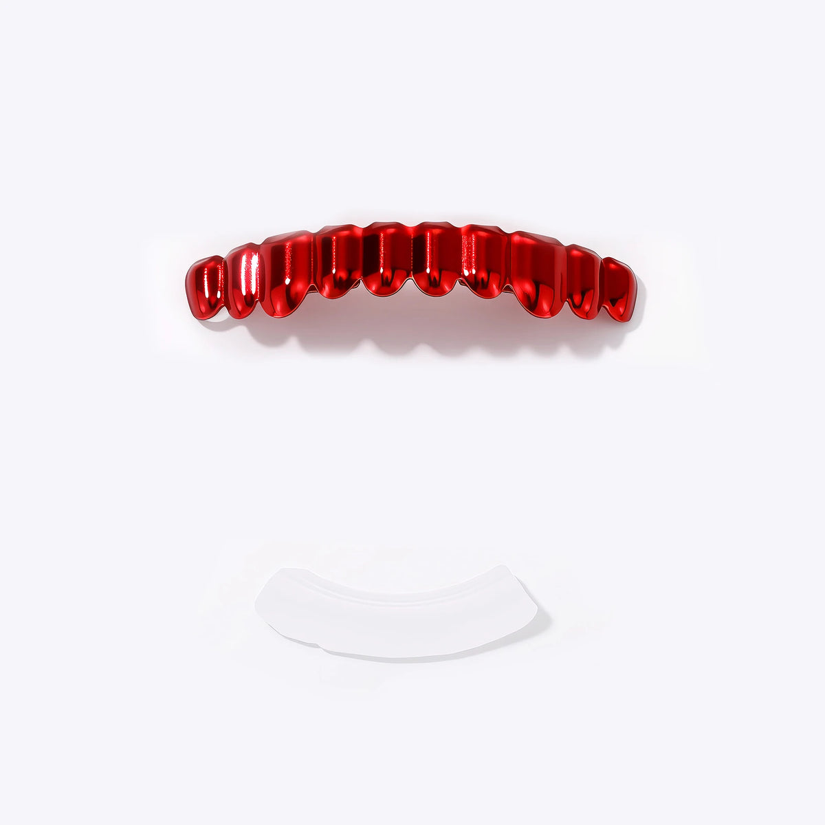 TOPGRILLZ Red Mirror Hip Hop Grillz Set 2Pcs 8 Teeth Top Bottom Grills Y2K Party Cosplay Teeth Halloween Jewelry Men Women