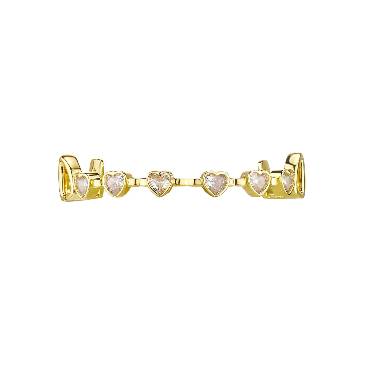 TOPGRILLZ Hip Hop Y2K Copper Grillz Set Pink And Clear Heart CZ Top Bottom Teeth Cap Sweet Cool Bling Jewelry For Women Men