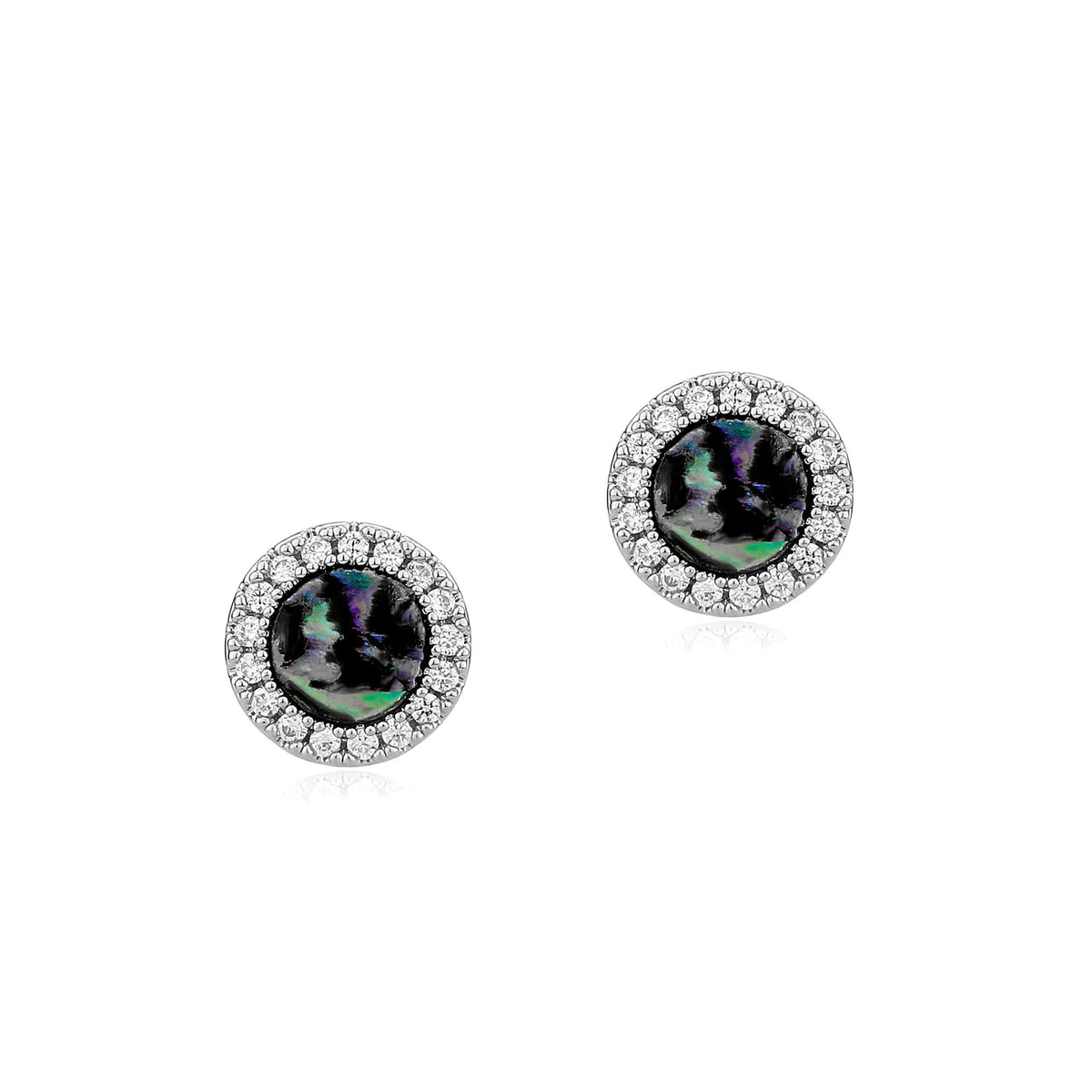 TOPGRILLZ Natural Stone Earrings Crystal Quartzs 10mm Round Gem Stud Iced Out Ear Jewelry For Men Women Wholesale