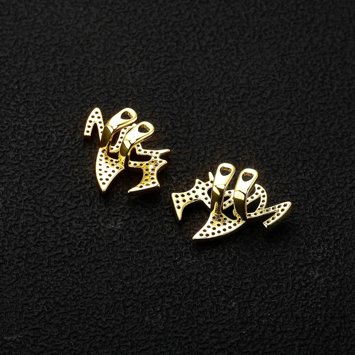 TOPGRILLZ Helloween Gothic Spike Iced Out Grillz Set Double Tooth Full CZ Paved Y2K Hip Hop Vampire Fang Teeth Jewelry Men Women