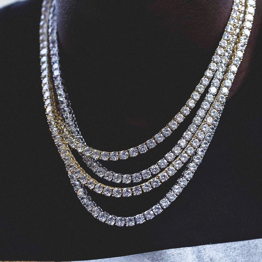 TOPGRILLZ 3/4/5MM Classic Tennis Chain Waterproof Copper Iced Out Micro Pave Cubic Zirconia Hip Hop Fashion Jewelry Women Gift
