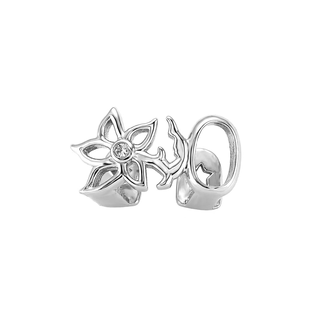TOPGRILLZ Glossy Double Hollow Flower Tooth Grillz For Women Gold Silver Color Daily Wearable Tooth Jewelry Dental Grills