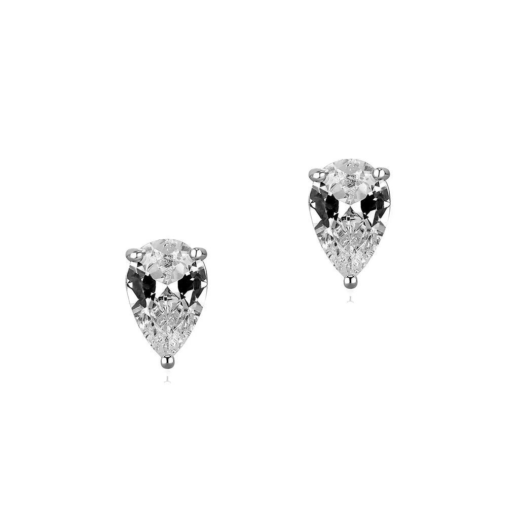 TOPGRILLZ Cute 4/5/6/8MM Iced Out Water Drop Earring Bling Bling Cubic zirconia Ear Studs For Wedding Jewelry