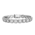 TOPGRILLZ 10mm Iced Out Full 5A Cubic Zirconia Square Charm Bracelet Bling CZ Tennis Chain With Box Clasp For Men Women Jewelry