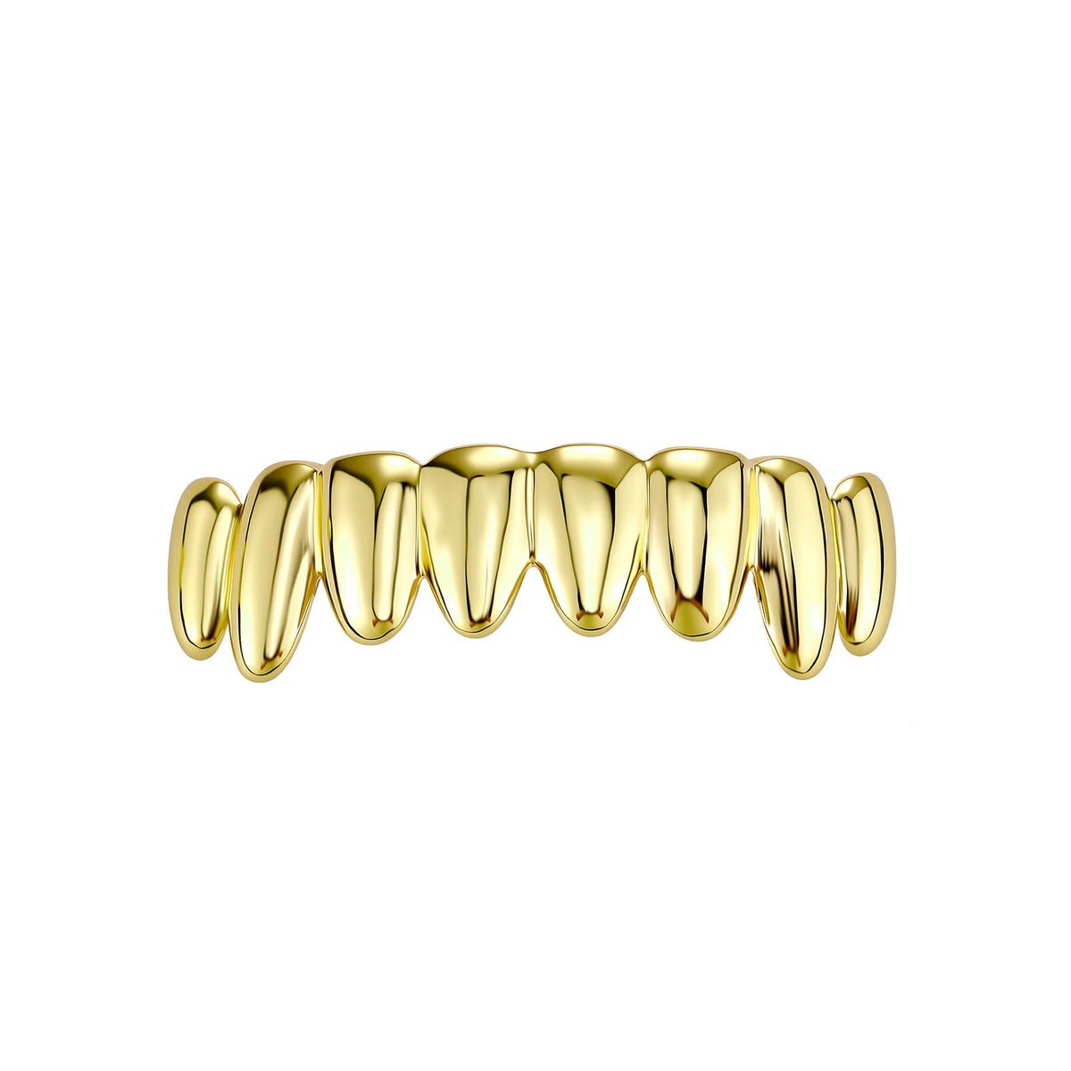 TOPGRILLZ 8 Top 8 Bottom Grillz Set No Stone Mirror Polished Realistic Teeth Outline Hip Hop Decorative Tooth Jewelry Men Women