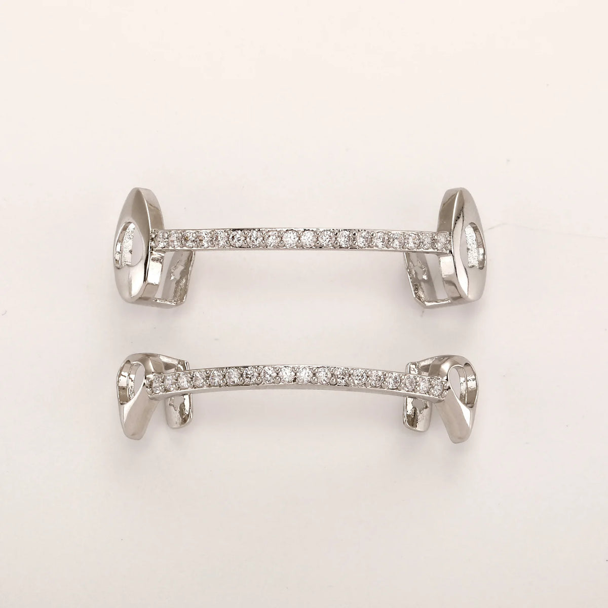 TOPGRILLZ Hip Hop Rapper Accessories Bar Grillz Set Gold Plated Copper Iced Out Top&Bottom Tooth Grills For Men&Women