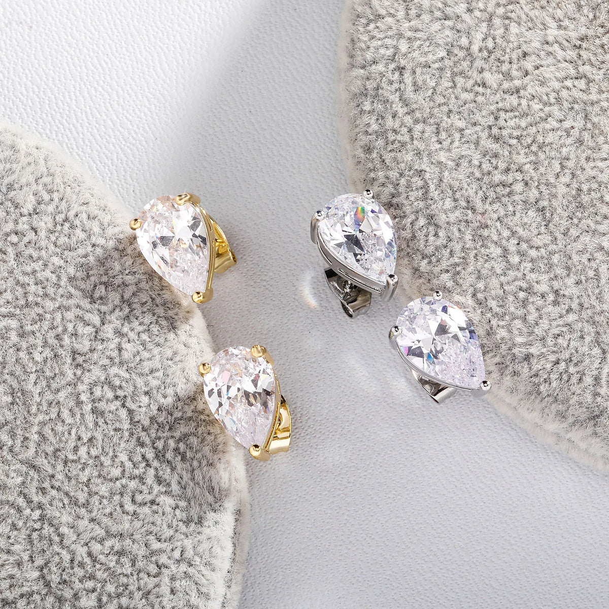 TOPGRILLZ Cute 4/5/6/8MM Iced Out Water Drop Earring Bling Bling Cubic zirconia Ear Studs For Wedding Jewelry