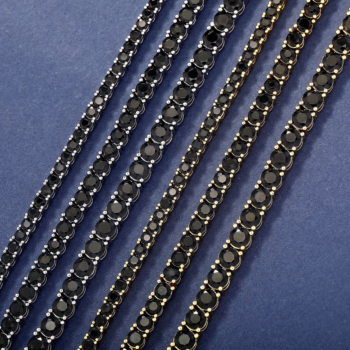 TOPGRILLZ 3MM-5MM Iced Out Black Cubic Zirconia Tennis Chain Bracelet Micro Paved 5A+ CZ Stones Charm Bangle For Men Women Gift