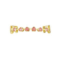 TOPGRILLZ Hip Hop Y2K Copper Grillz Set Pink And Clear Heart CZ Top Bottom Teeth Cap Sweet Cool Bling Jewelry For Women Men