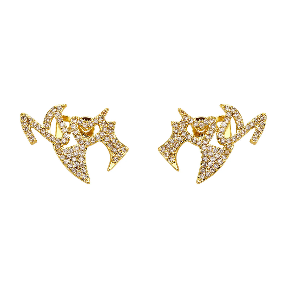 TOPGRILLZ Helloween Gothic Spike Iced Out Grillz Set Double Tooth Full CZ Paved Y2K Hip Hop Vampire Fang Teeth Jewelry Men Women