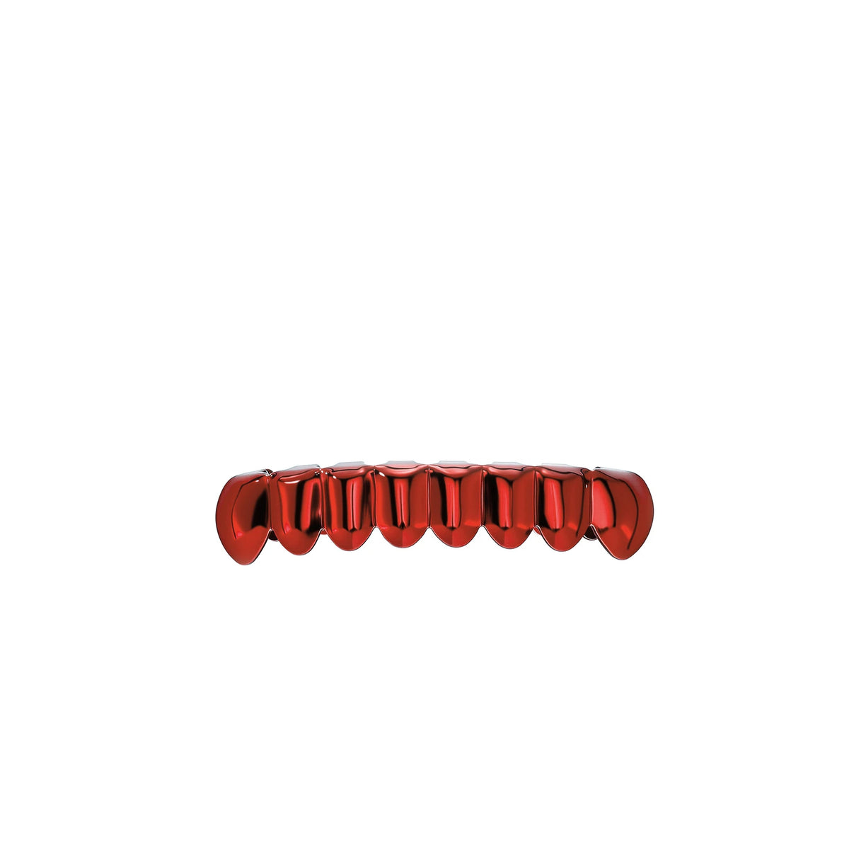 TOPGRILLZ Red Mirror Hip Hop Grillz Set 2Pcs 8 Teeth Top Bottom Grills Y2K Party Cosplay Teeth Halloween Jewelry Men Women