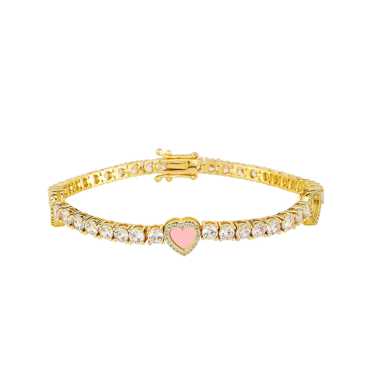 TOPGRILLZ Iced Out Lucky Clover/Heart 4mm Tennis Bracelets Full Cubic Zirconia Flower Bracelet For Women Men Hiphop Jewelry