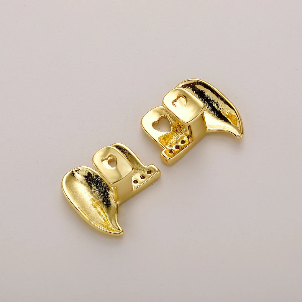 TOPGRILLZ Iced Out DIY Removable Zircon Tooth Socket Horizontal Bar Tooth Grills Fangs For Women Men Halloween Dental Grillz