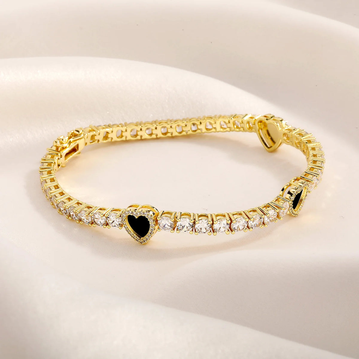 TOPGRILLZ Iced Out Lucky Clover/Heart 4mm Tennis Bracelets Full Cubic Zirconia Flower Bracelet For Women Men Hiphop Jewelry