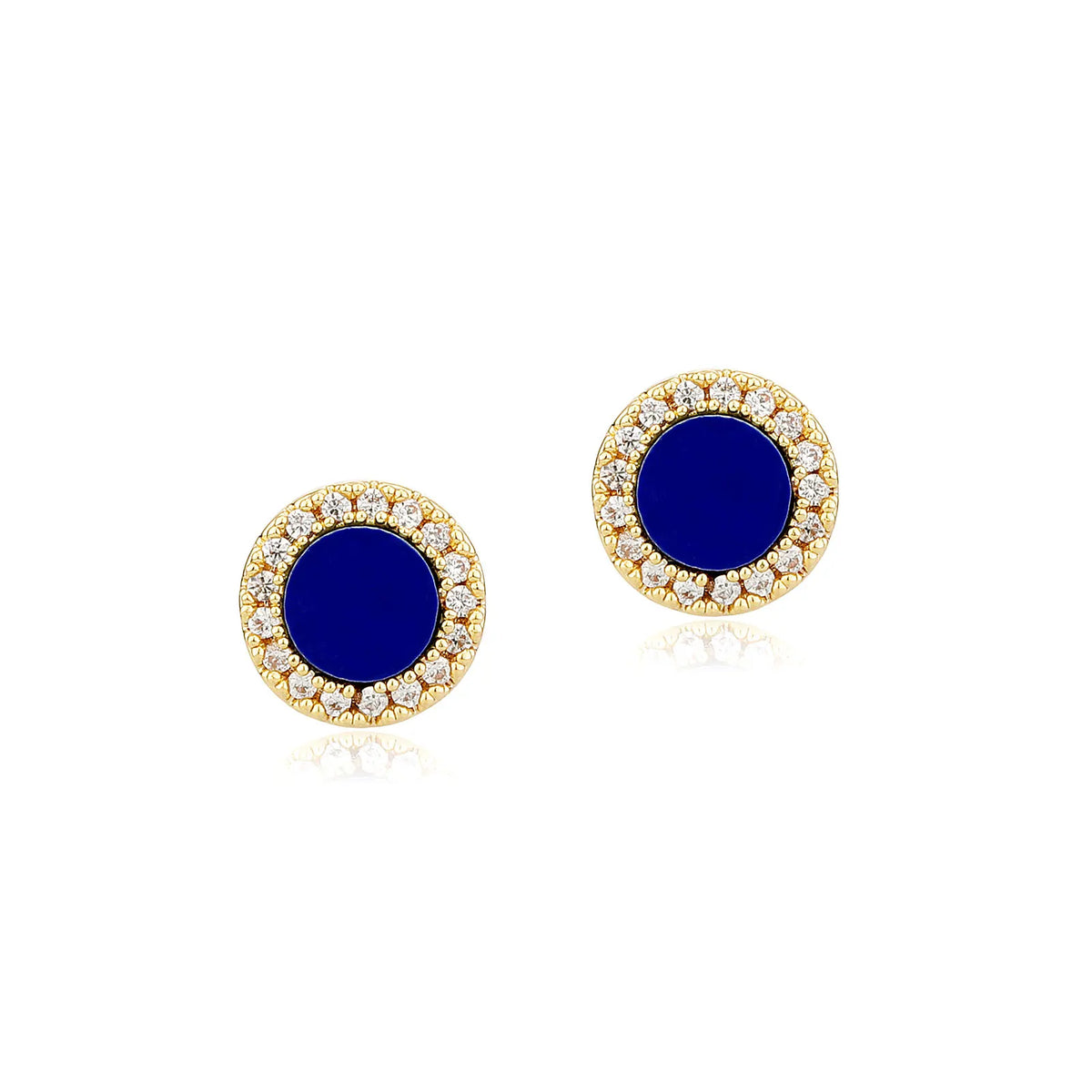 TOPGRILLZ Natural Stone Earrings Crystal Quartzs 10mm Round Gem Stud Iced Out Ear Jewelry For Men Women Wholesale